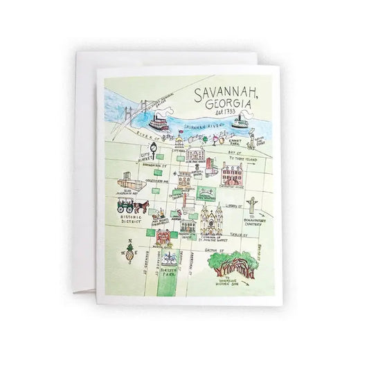 Paperie Savannah Map Watercolor Card