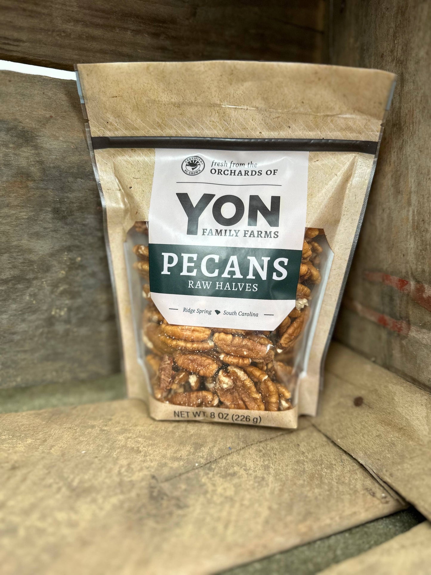 Raw Pecan Halves - 8oz bags
