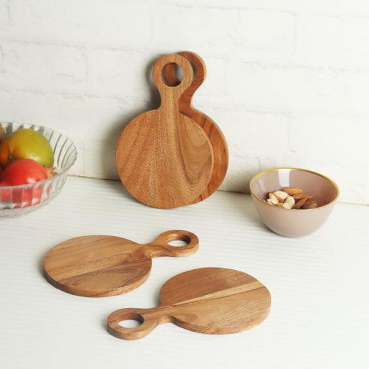 Wood round serving board