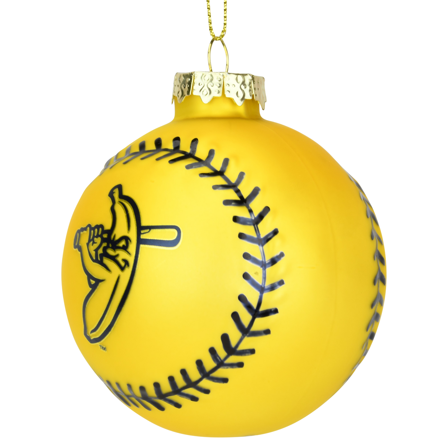 Tree Buddees x Savannah Bananas Yellow Banana Ball Baseball Shaped Glass Official Banana Ball Ornament - Limited Edition