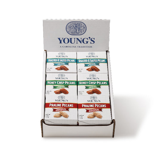 Young's Pecans | Variety Pecan Flavors 2oz Box