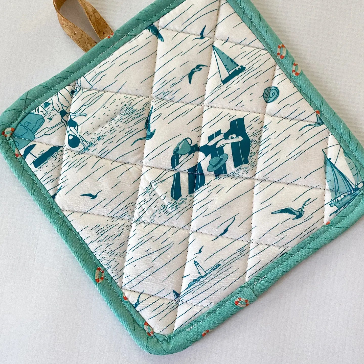 Quilted Cork & Cotton Pot Holder - Alma Boheme