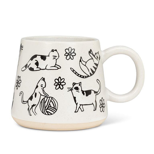 wide base mug with cats