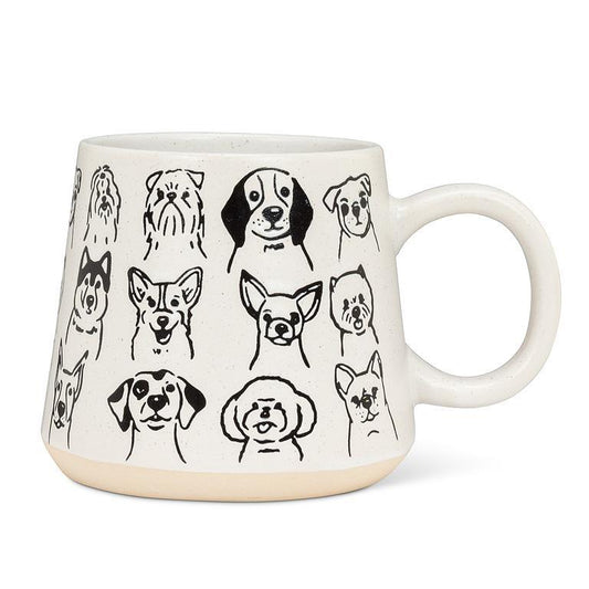 wide base mug with dogs