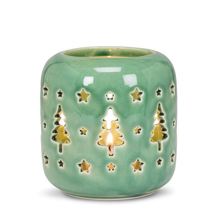 Tree and star cutout tealight holder