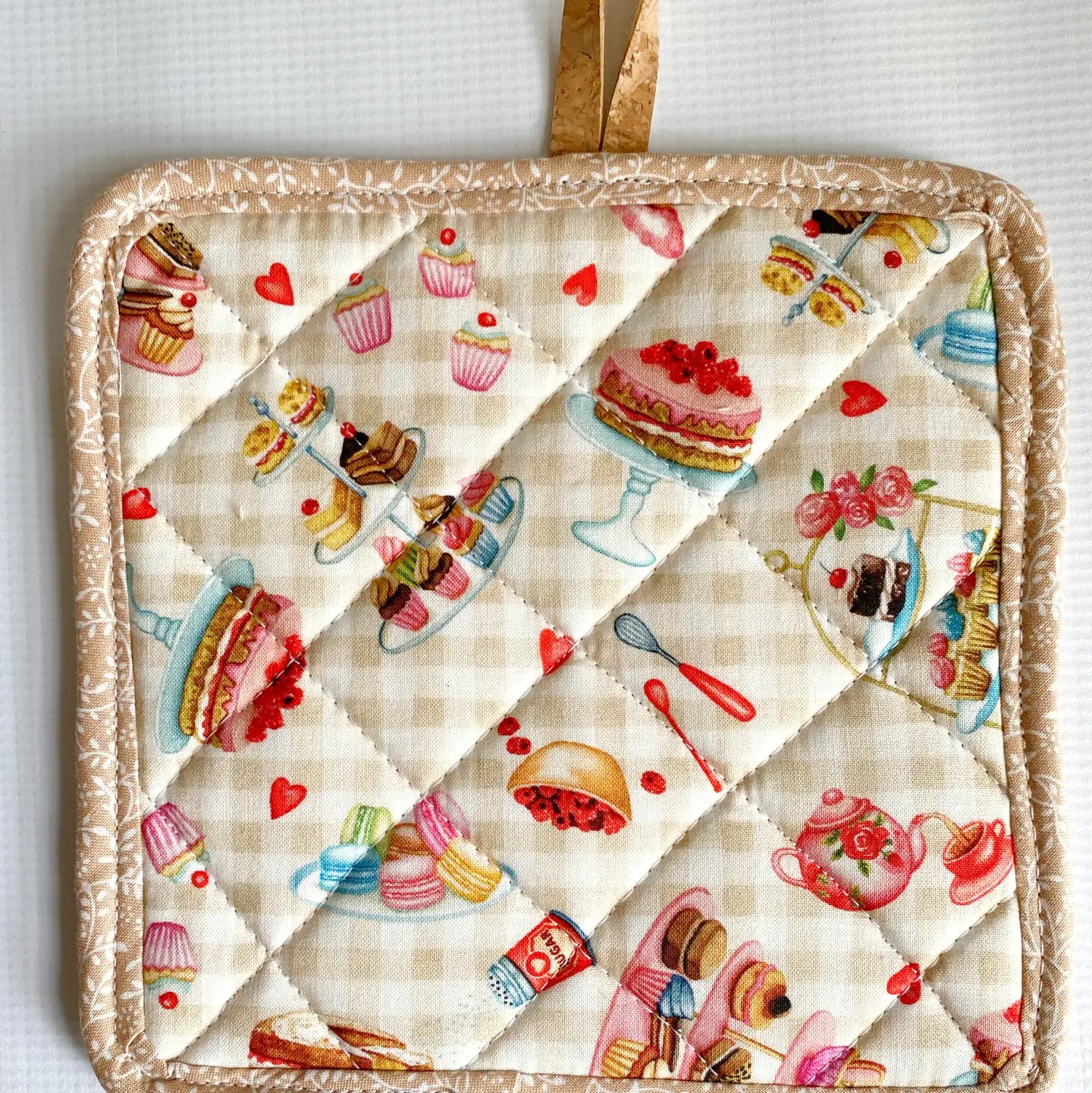 Quilted Cork & Cotton Pot Holder - Alma Boheme