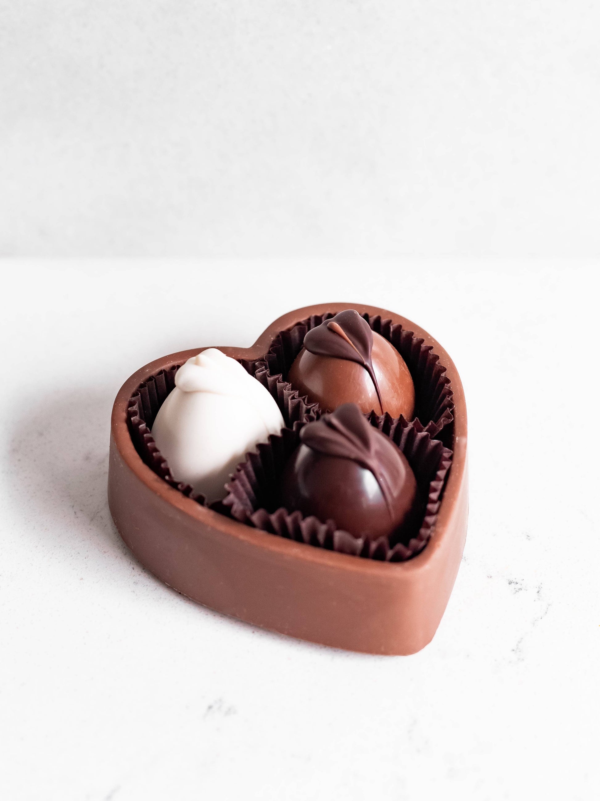 Valentine's Milk Chocolate Heart Box w/3 Truffles Savannah Taste