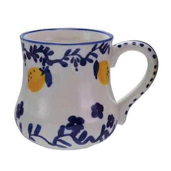 Hand Painted Lemon Chinoiserie Mug