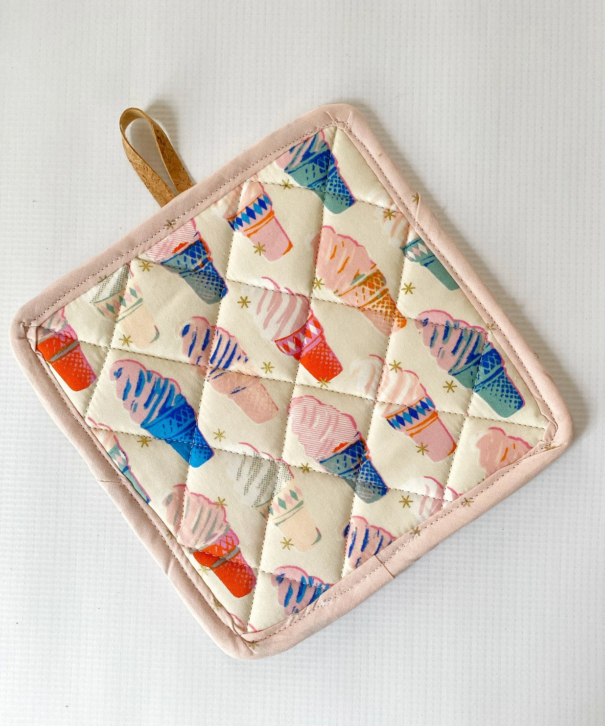 Quilted Cork & Cotton Pot Holder - Alma Boheme