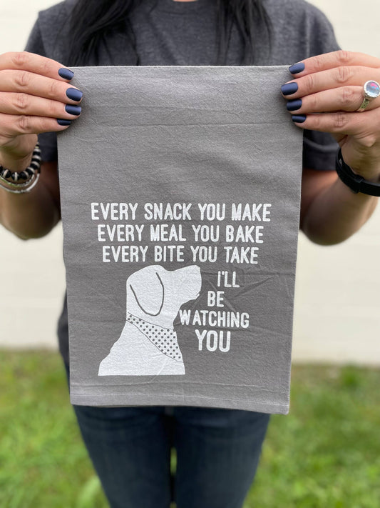 I'll Be Watching You Dog Kitchen Towel