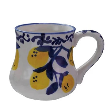 Hand Painted Lemon Chinoiserie Mug