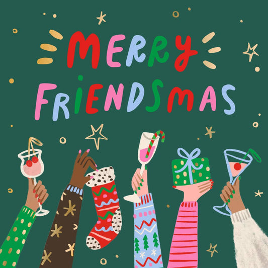 Christmas Cocktail Napkins | Merry Friendsmas - Foil - 20ct: Default Title