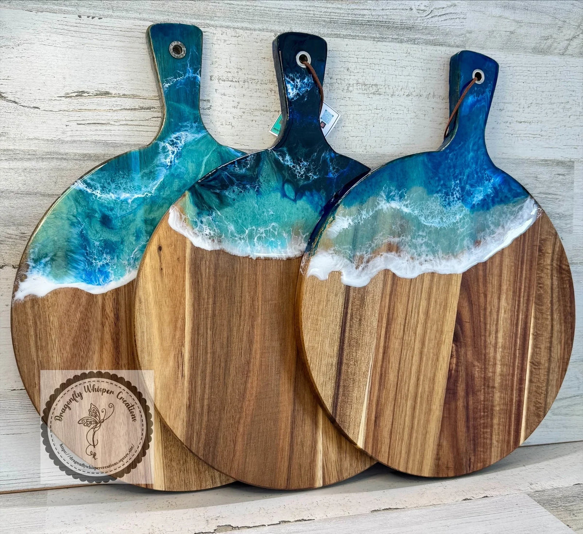 Ocean resin cutting board 15.5"