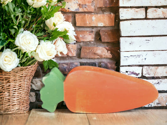 Orange Wood Carrot Decor