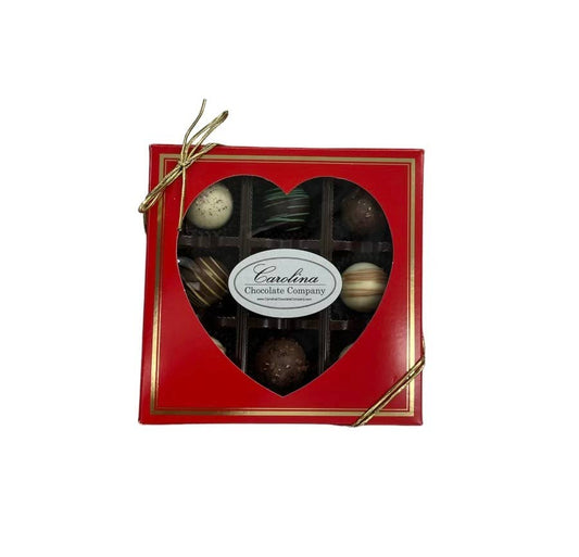 9Pc Valentine's Chocolate Box - Carolina Chocolate Company - Local Brand