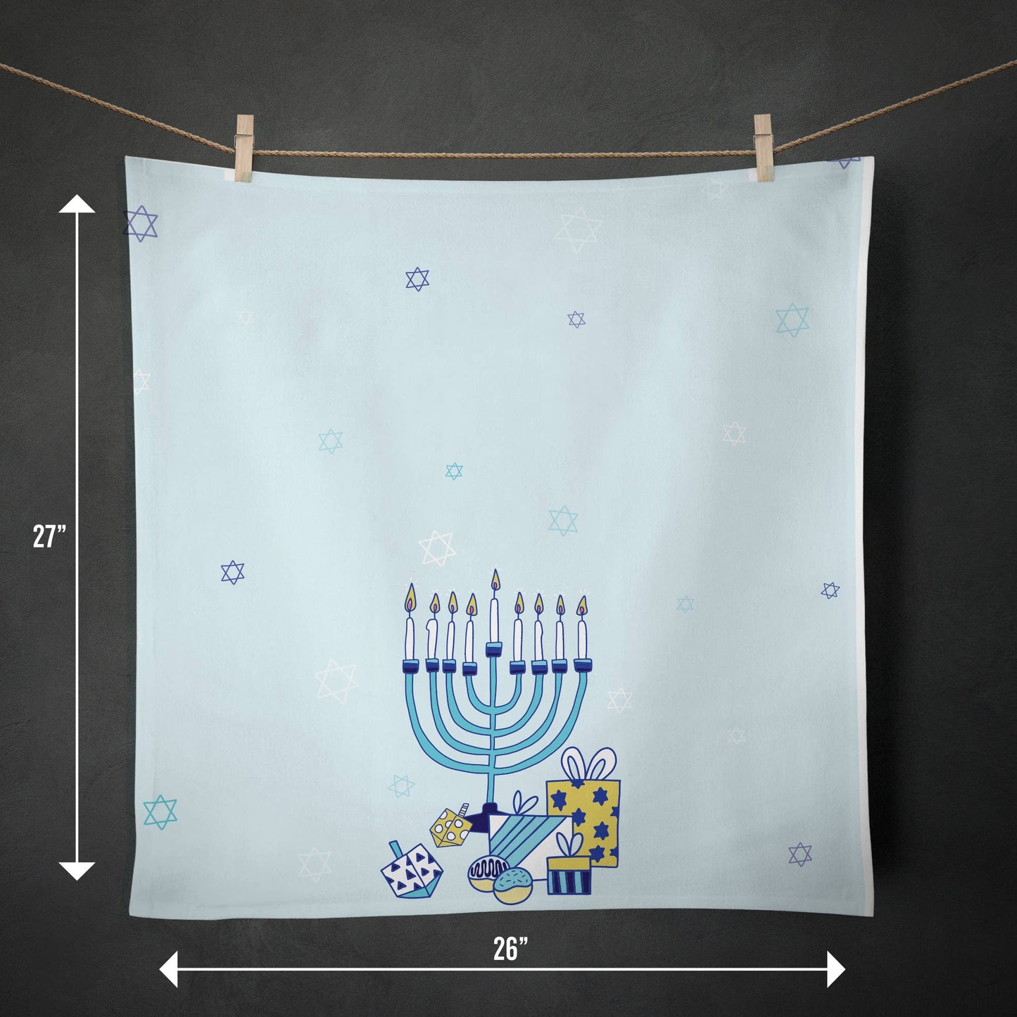 Menorah Hanukkah Kitchen Tea Towel
