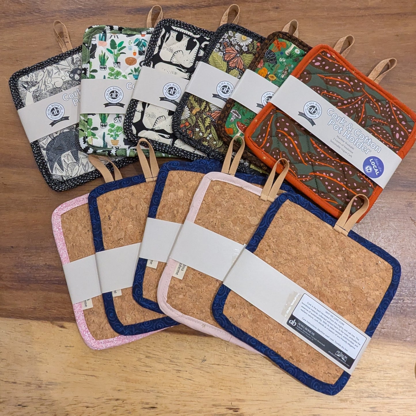 Quilted Cork & Cotton Pot Holder - Alma Boheme