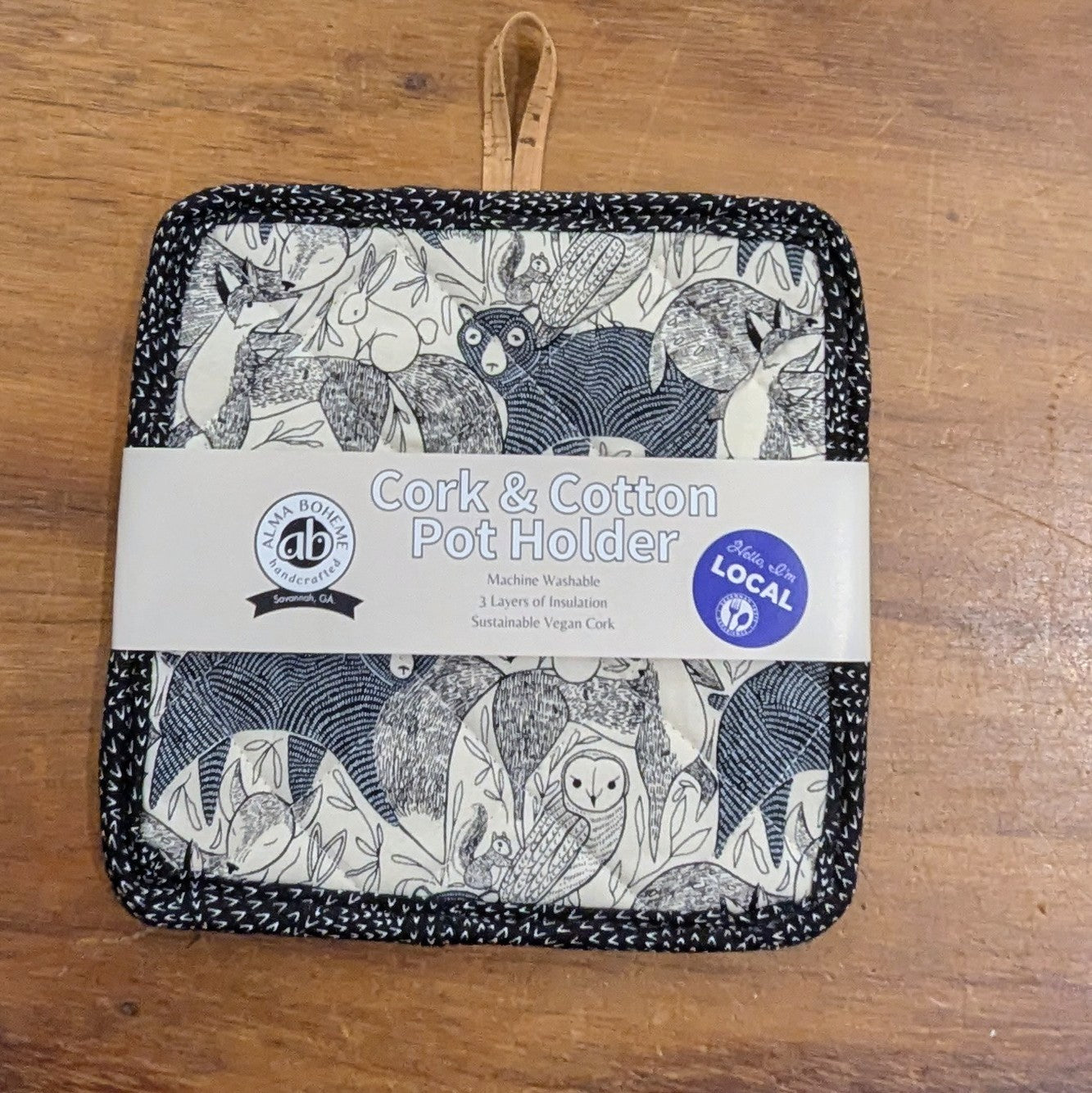 Quilted Cork & Cotton Pot Holder - Alma Boheme