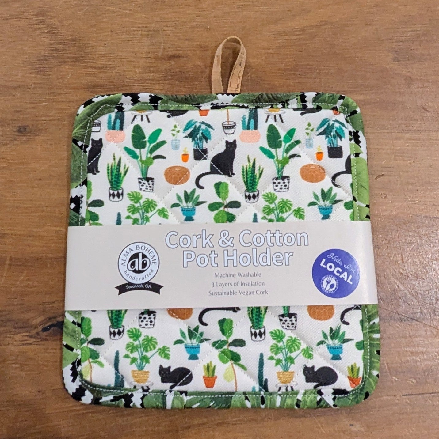 Quilted Cork & Cotton Pot Holder - Alma Boheme