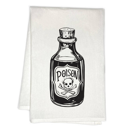 Poison Bottle Spooky Halloween Flour Sack Kitchen Tea Towel