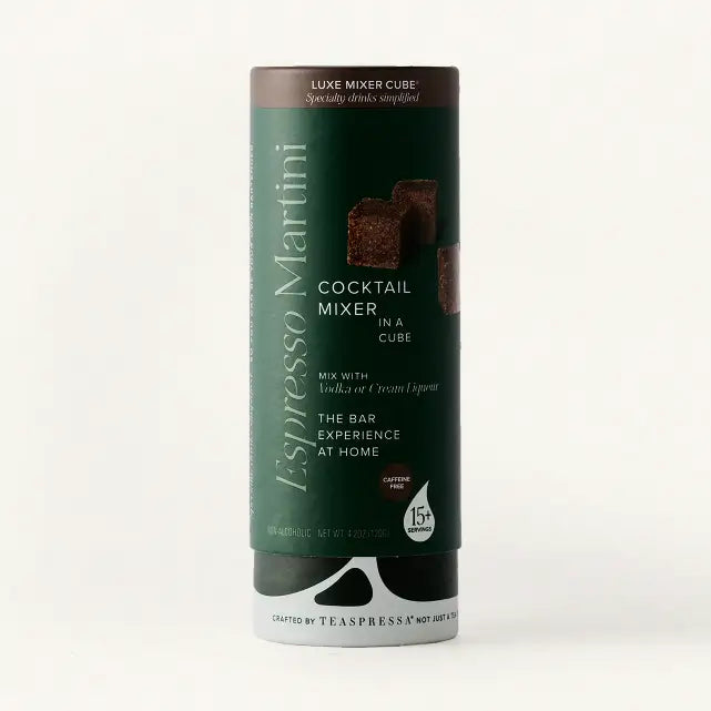 Espresso martini cocktail mixer in a cube