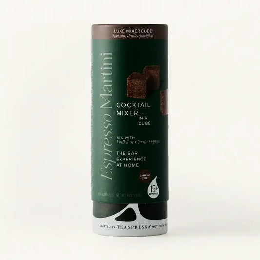 Espresso martini cocktail mixer in a cube