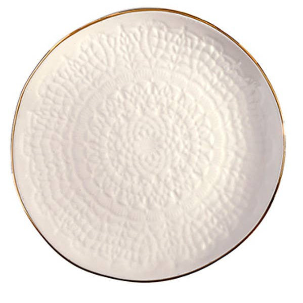 Gold Rim Stamped Cocktail Plate