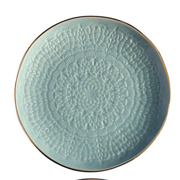 Gold Rim Stamped Cocktail Plate