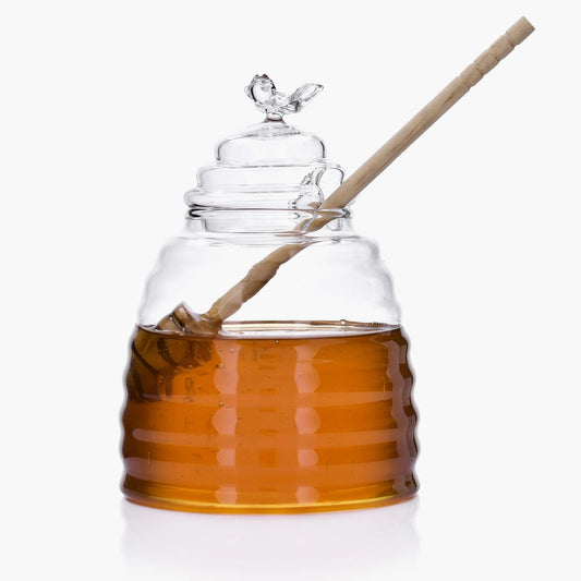 Glass Beehive Honey Jar