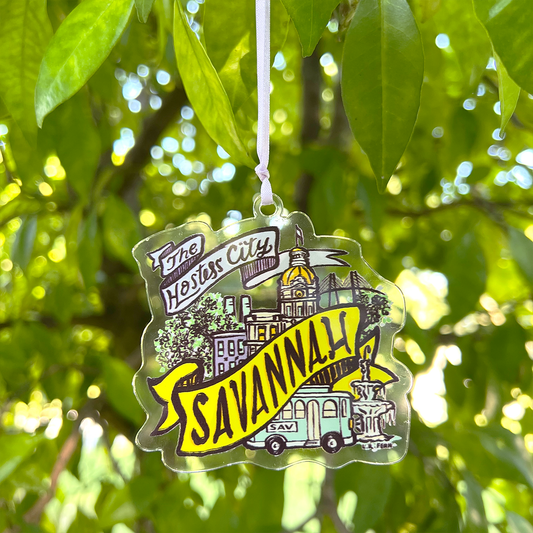 NEW Savannah Scroll Acrylic Christmas Ornament