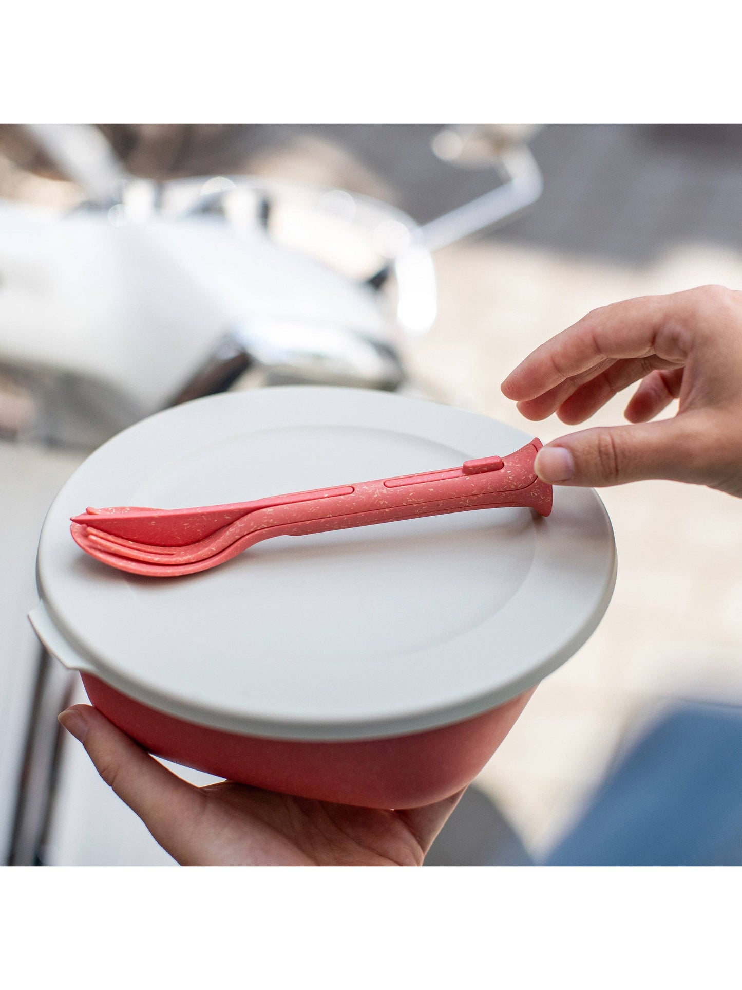 To-Go 3-piece cutlery set - Nature Coral