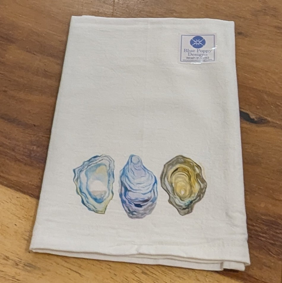 Teal Oyster Tea Towel