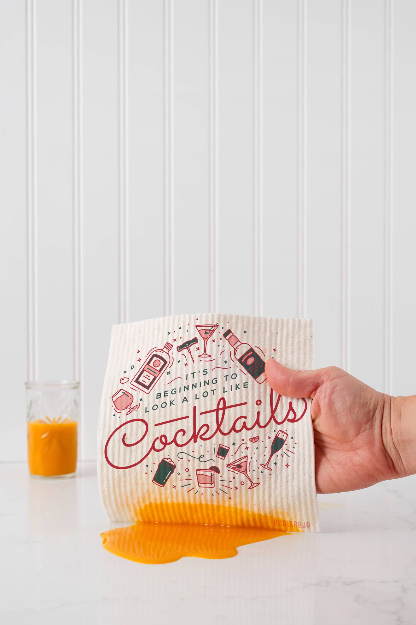 Its Beginning to Look a Lot Like Cocktails Swedish Dishcloth