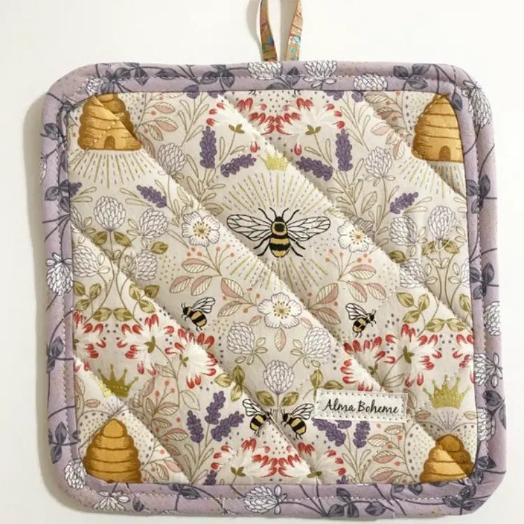 Quilted Cork & Cotton Pot Holder - Alma Boheme