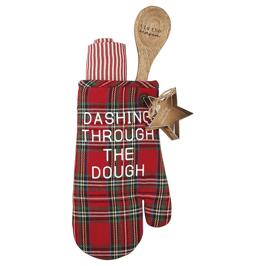 Dashing Through the Dough oven Mitt Set