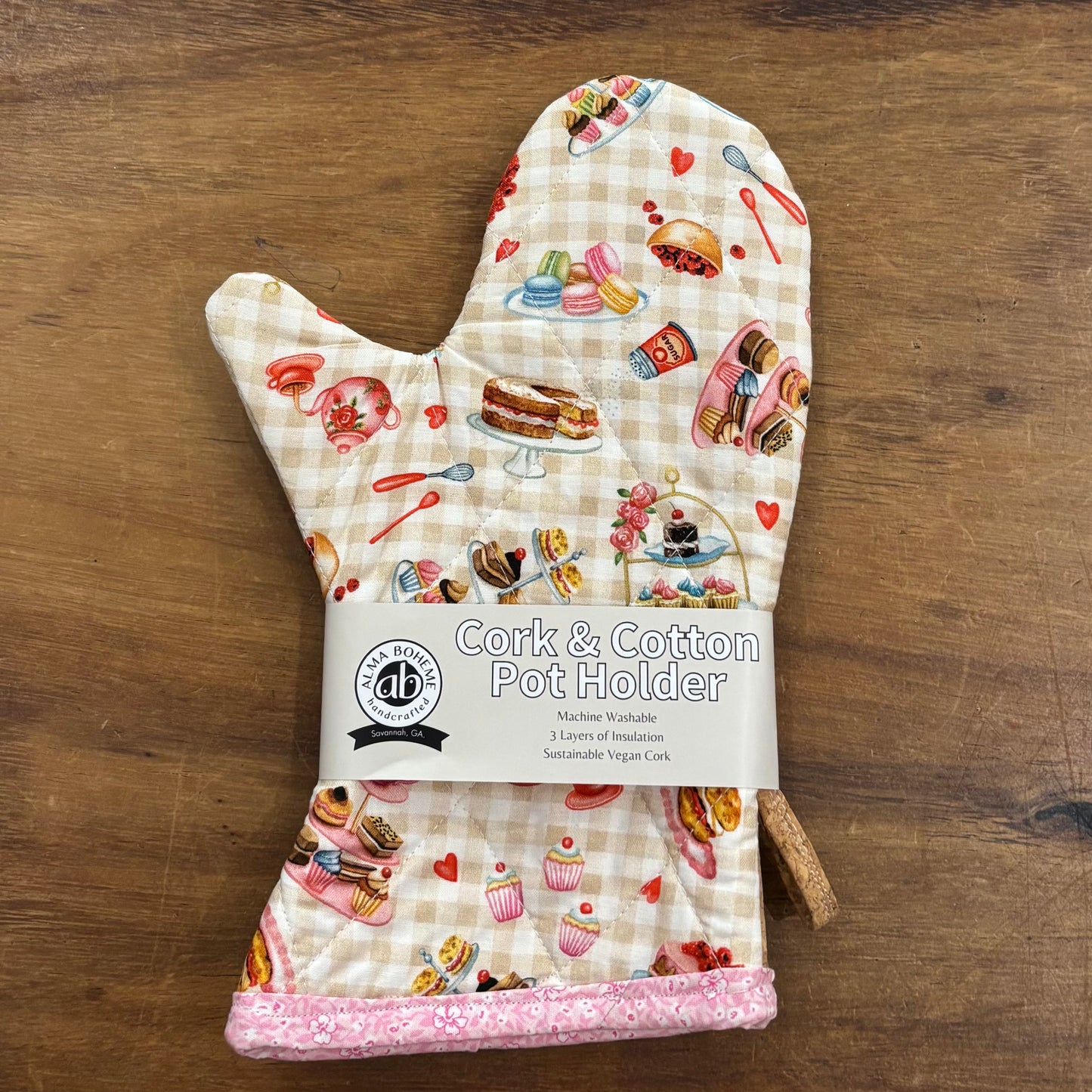 Cork and Cotton Oven Mitt
