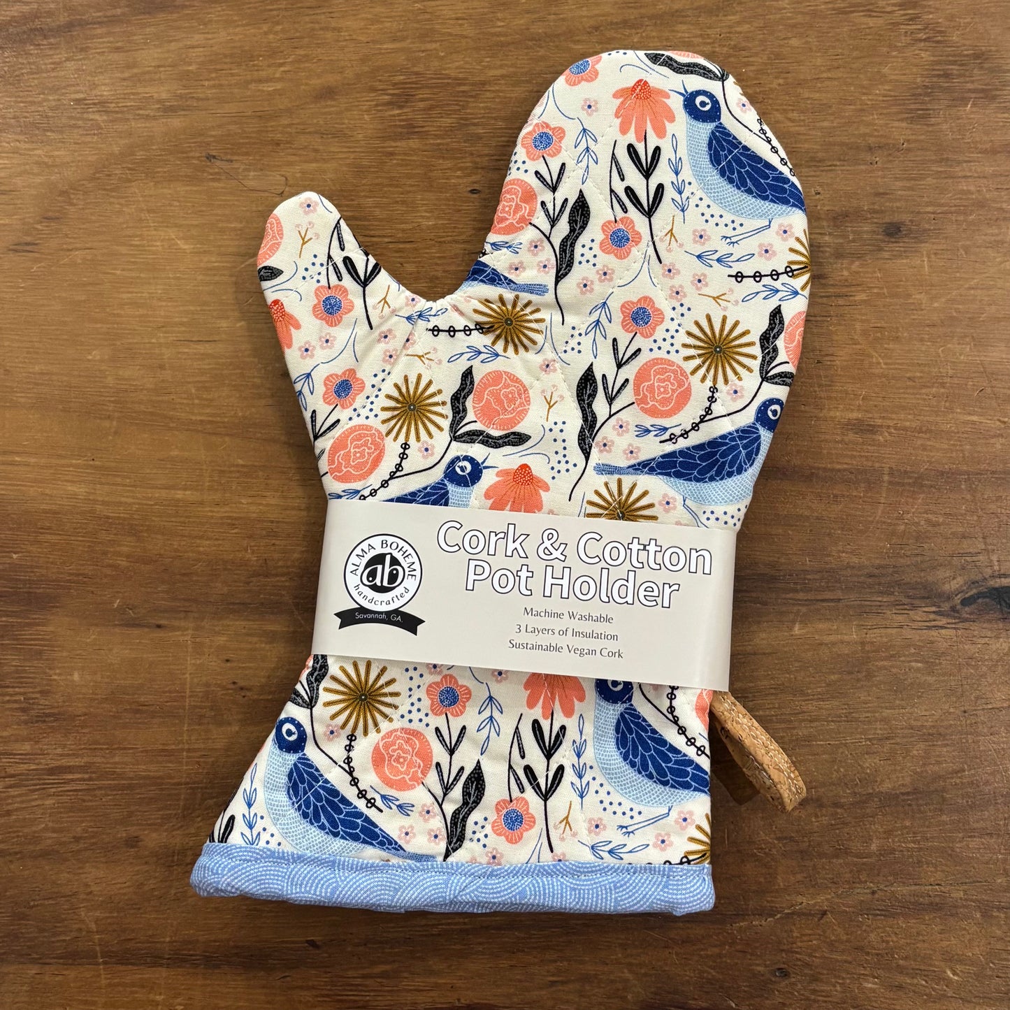 Cork and Cotton Oven Mitt