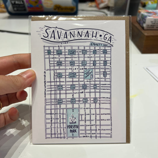 Savannah Squares & Grid Greeting Card