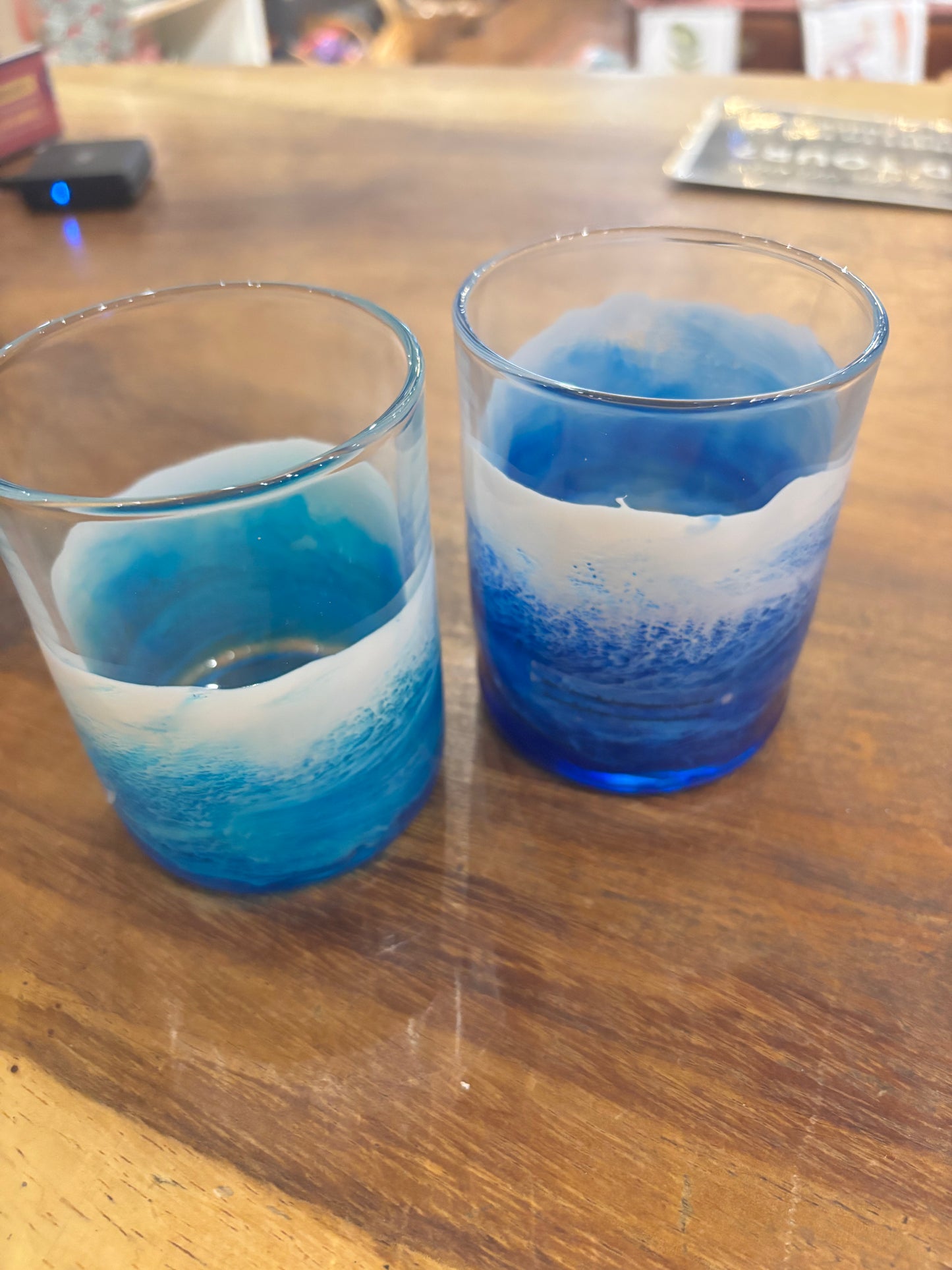 Whisky glass ocean resin