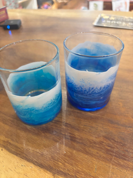 Whisky glass ocean resin