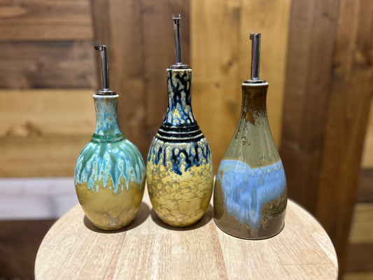 Stoneware Oil Cruet w/Stopper