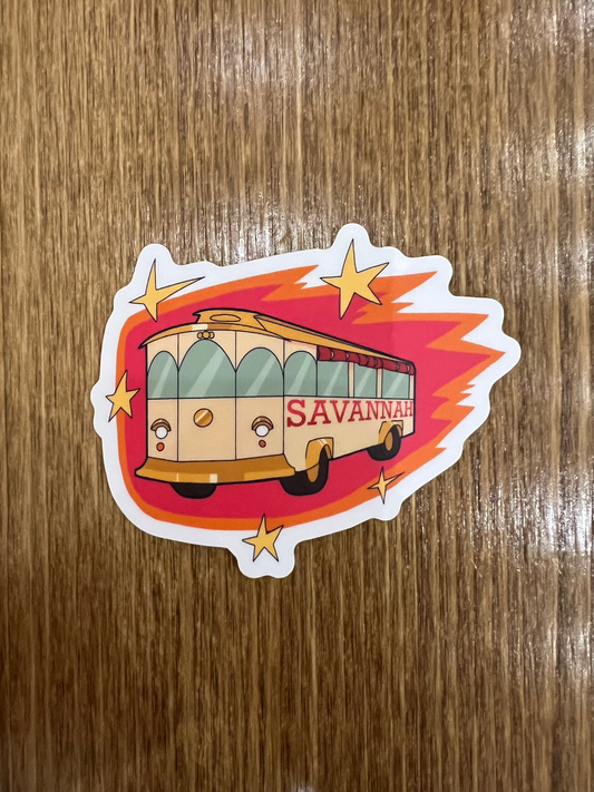 Pink Savannah Trolley Sticker