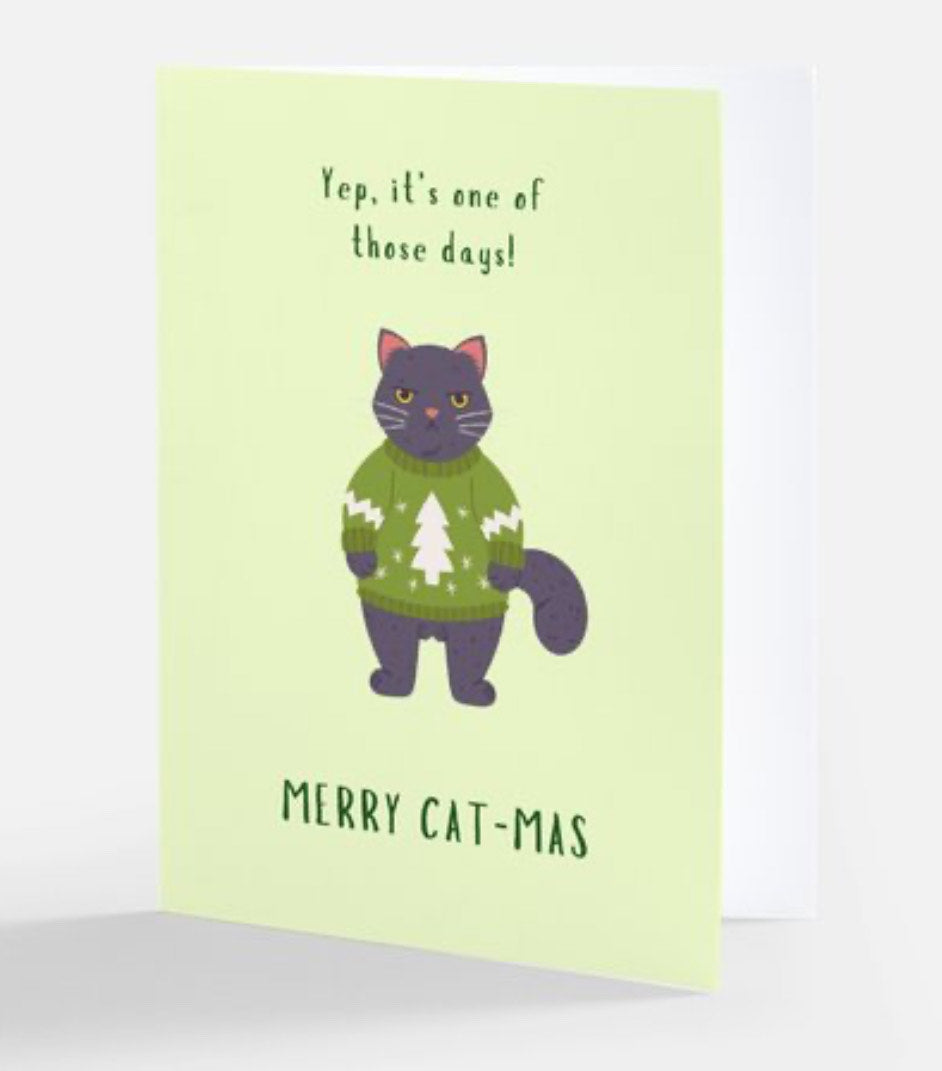 Merry Cat-Mas Christmas Card