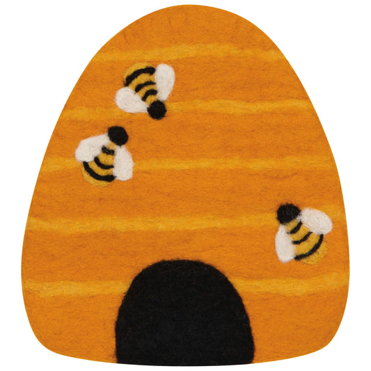 Bee Felted Wool Trivet