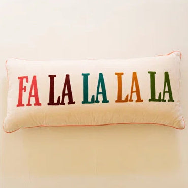 Fa La La La La Velvet Holiday Pillow
