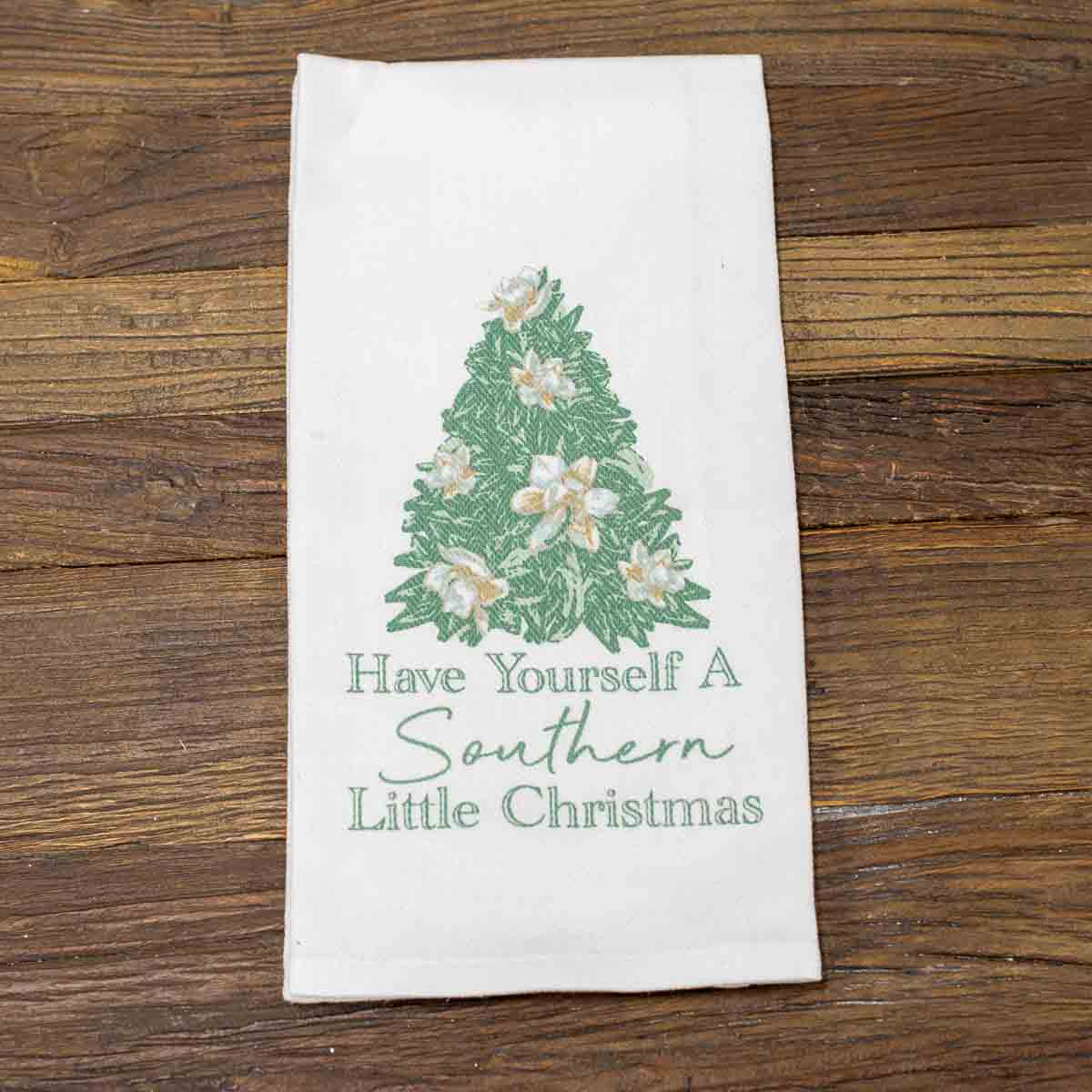 Magnolia Southern Christmas Hand Towel