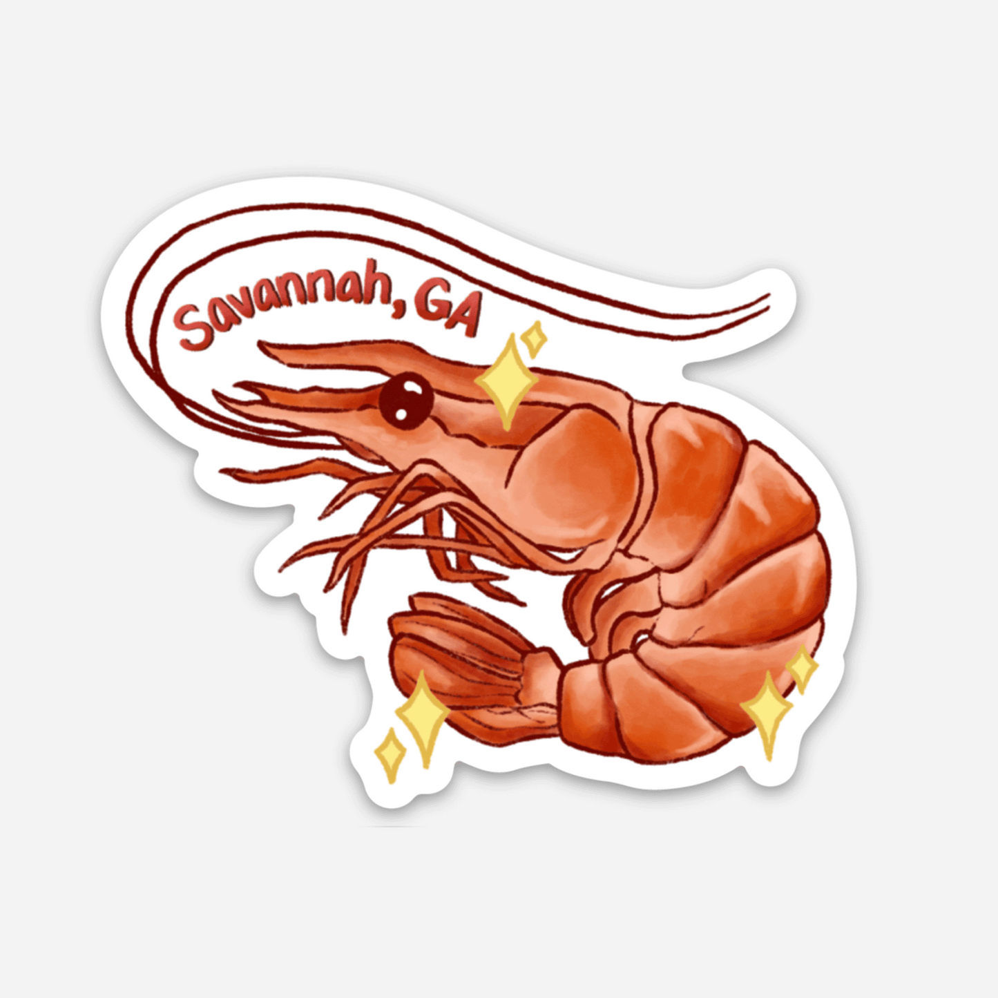 Sparkle Shrimp Sticker - Local Artist - Aaliyah Johnson