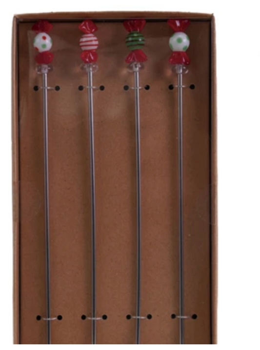 Cocktail stirrers w/ handblown glass