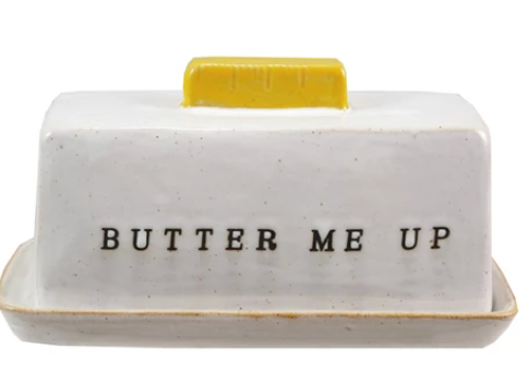 Butter dish with butter slice handle