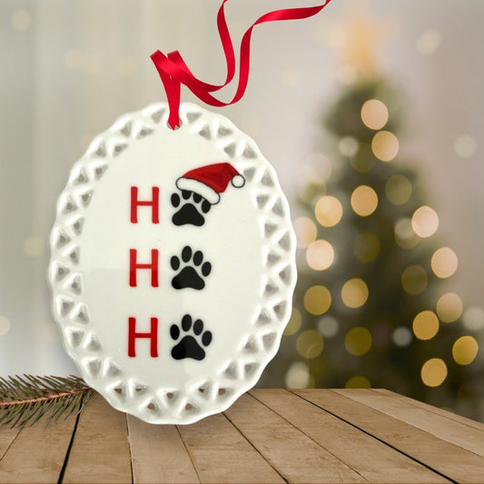 Ho Ho Ho Dog Print Ornament